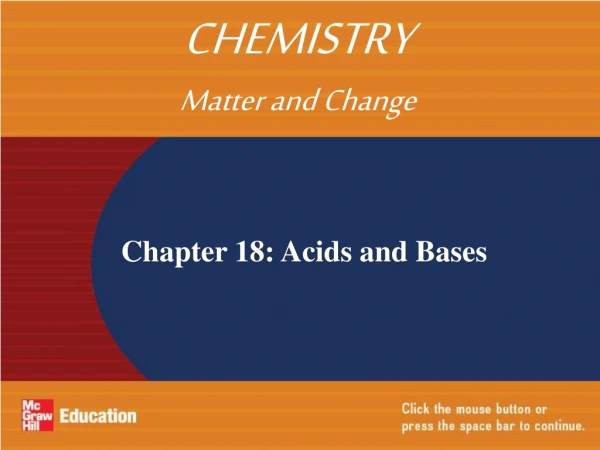 Chapter 18: Acids and Bases