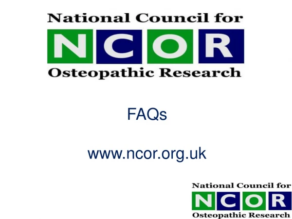 FAQs ncor.uk