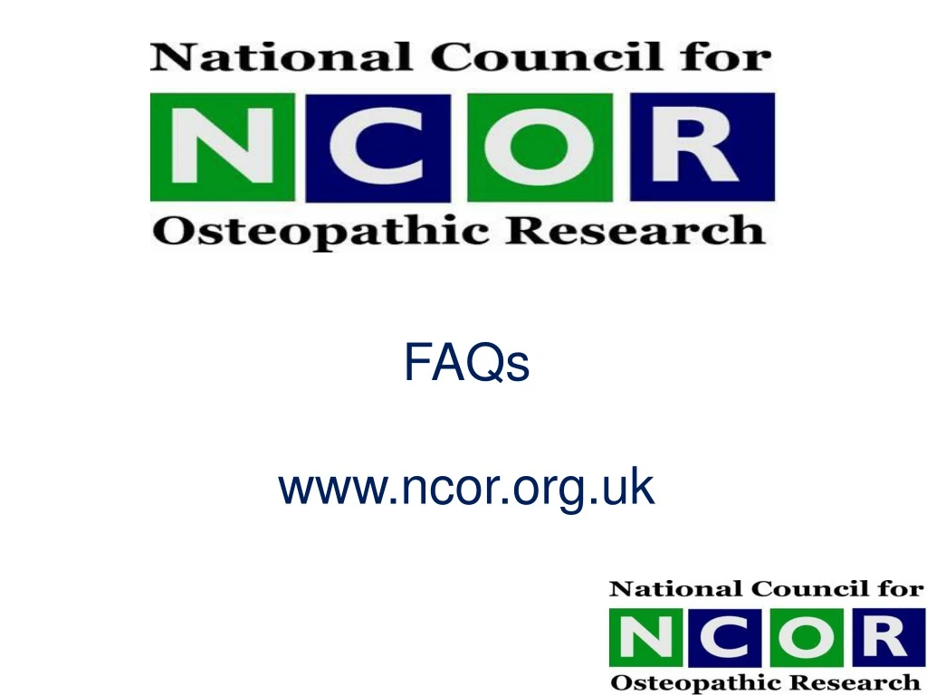 faqs www ncor org uk