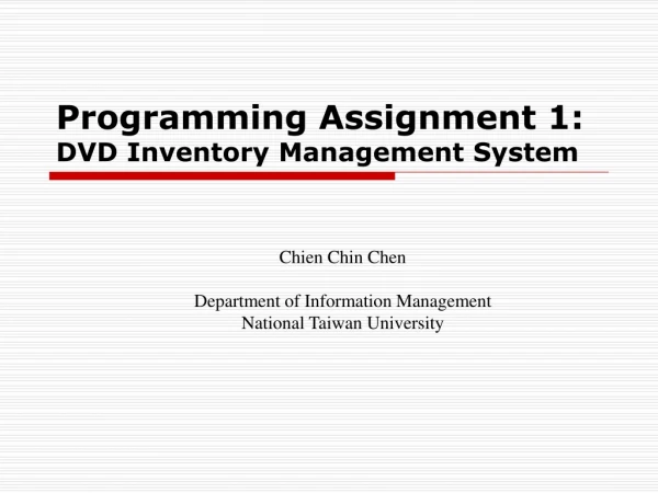 Programming Assignment 1: DVD Inventory Management System