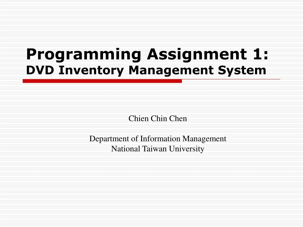 programming assignment 1 dvd inventory management system