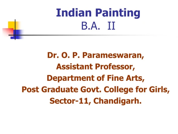 Indian Painting B.A. II