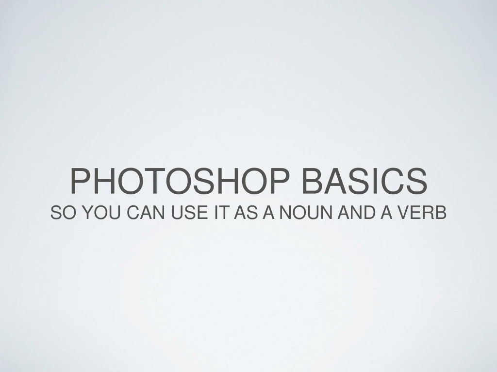 photoshop basics