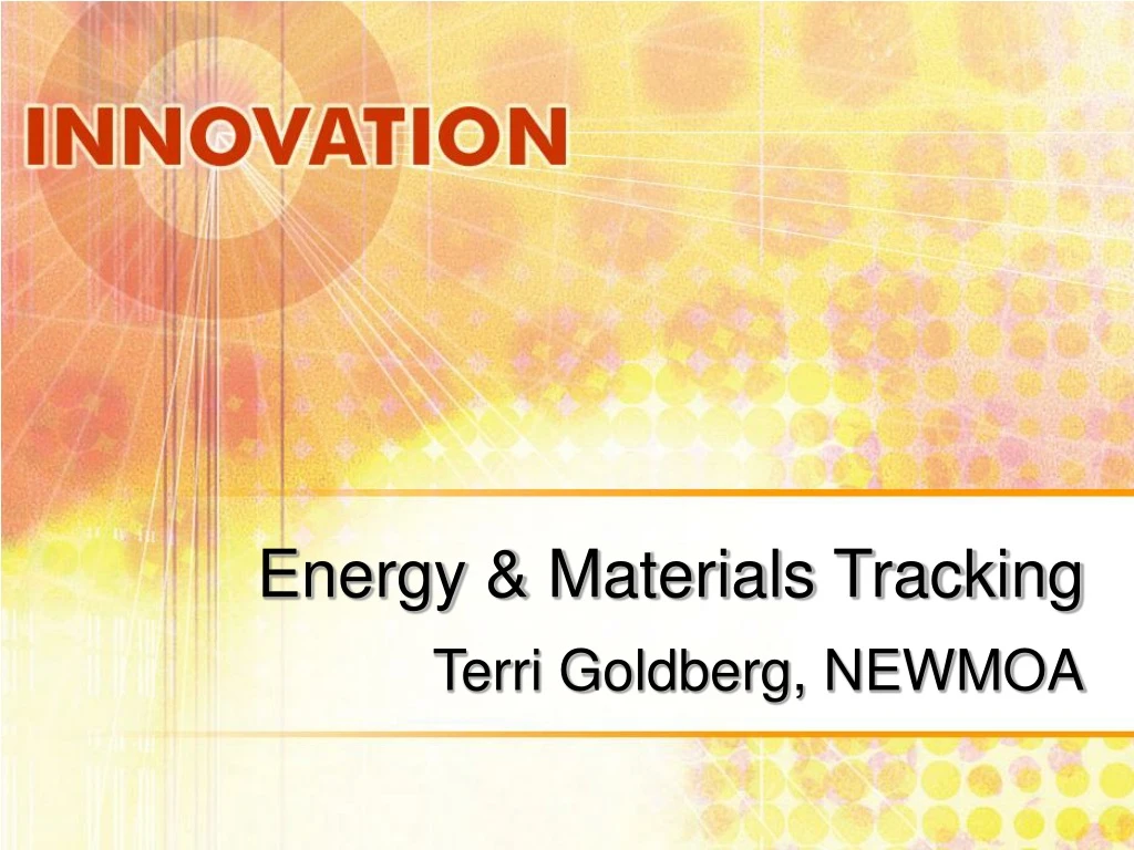 energy materials tracking