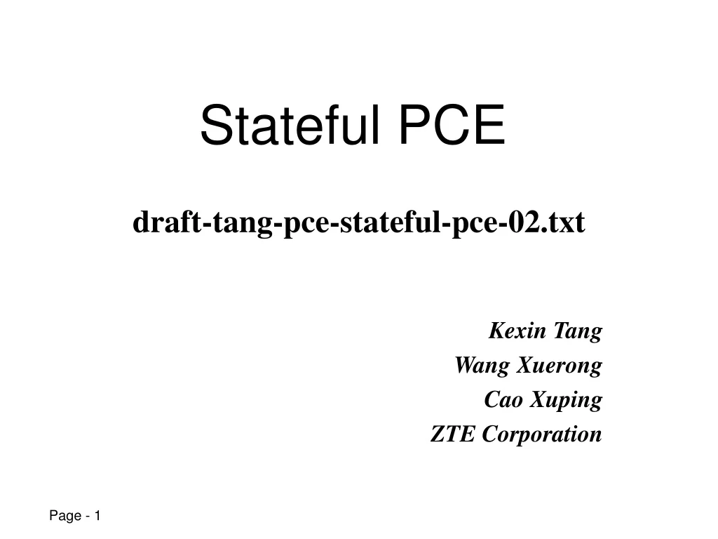 stateful pce