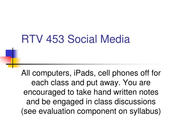 RTV 453 Social Media