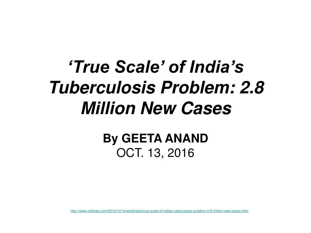 true scale of india s tuberculosis problem 2 8 million new cases