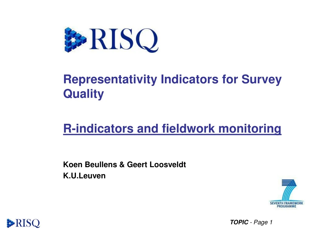 representativity indicators for survey quality