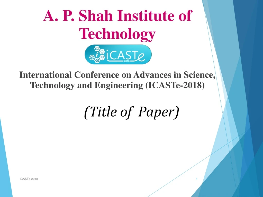 a p shah institute of technology international