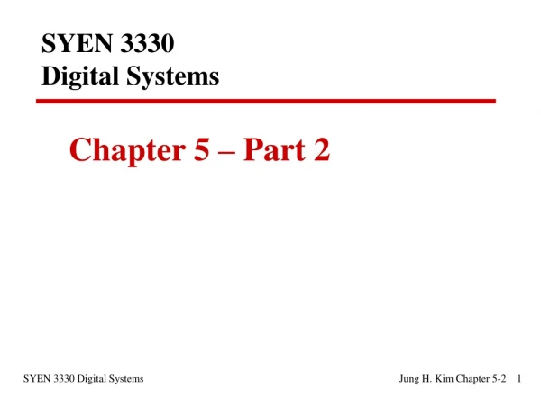 SYEN 3330 Digital Systems