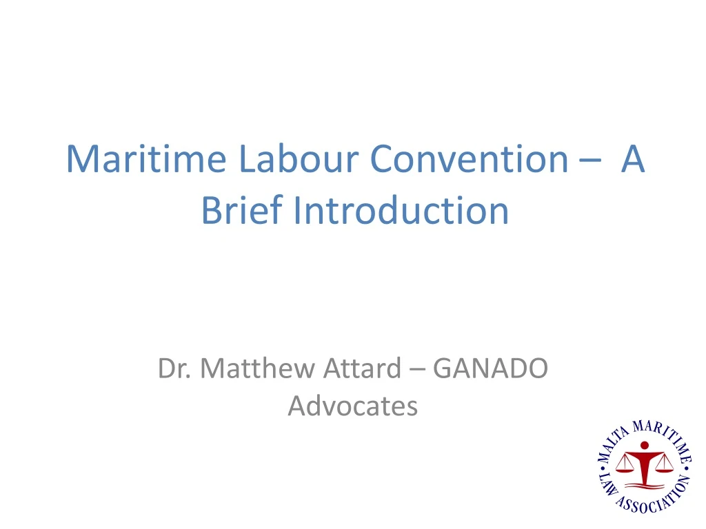 maritime labour convention a brief introduction