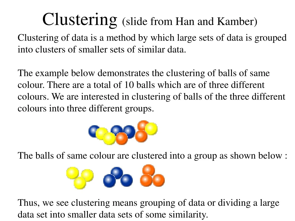 clustering slide from han and kamber
