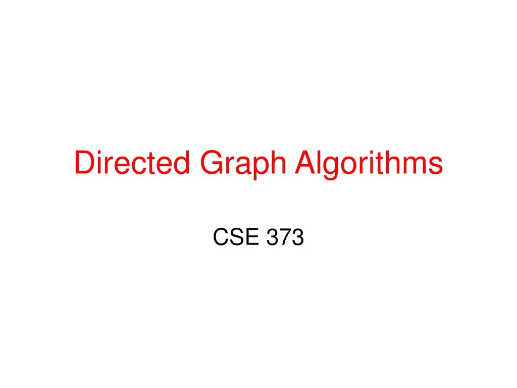 directed graph algorithms