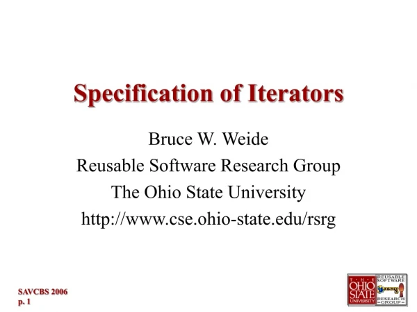 Specification of Iterators