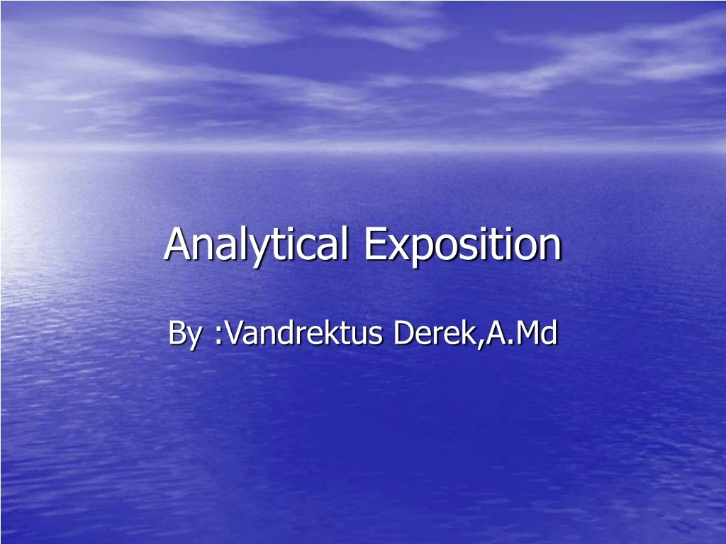 analytical exposition