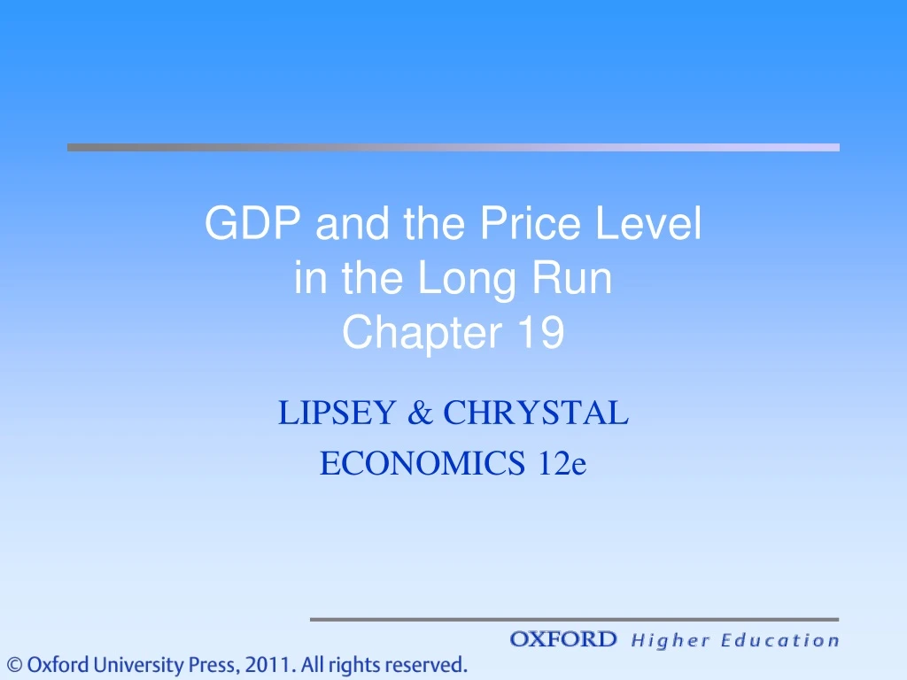 gdp and the price level in the long run chapter 19