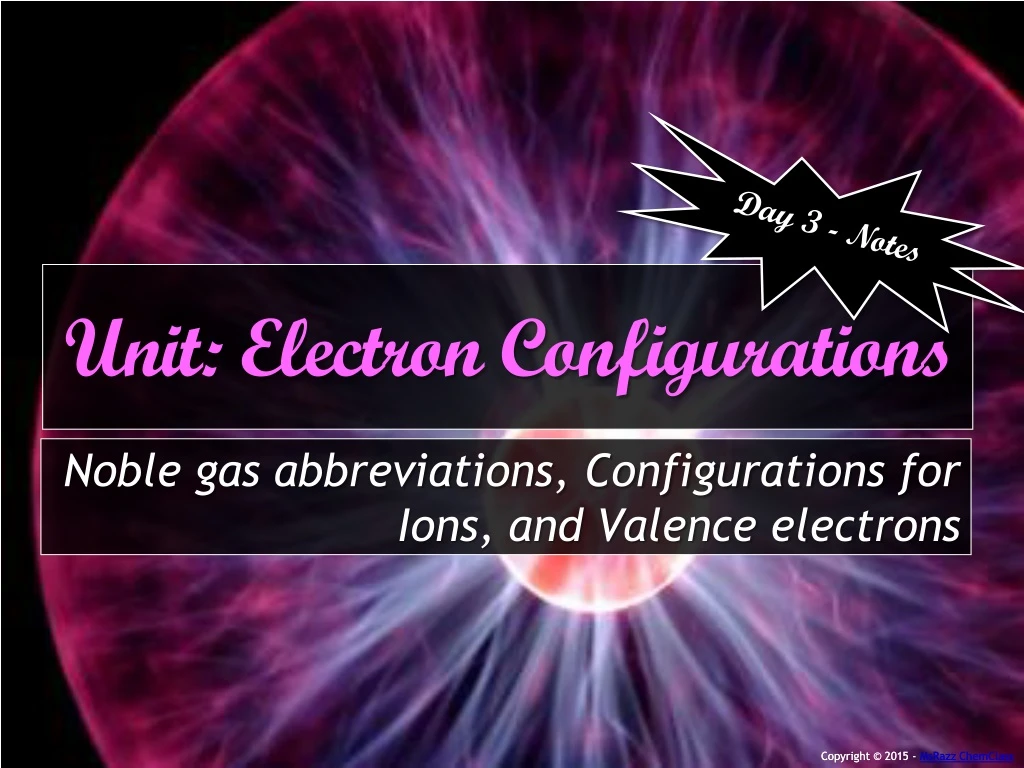 unit electron configurations