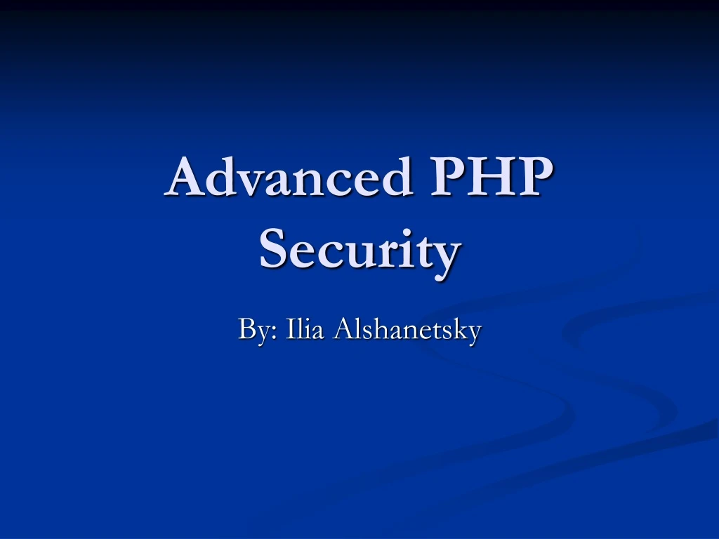 advanced php security