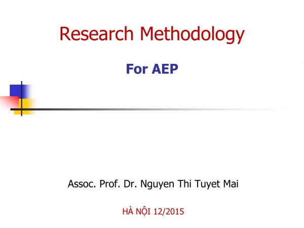 Research Methodology For AEP