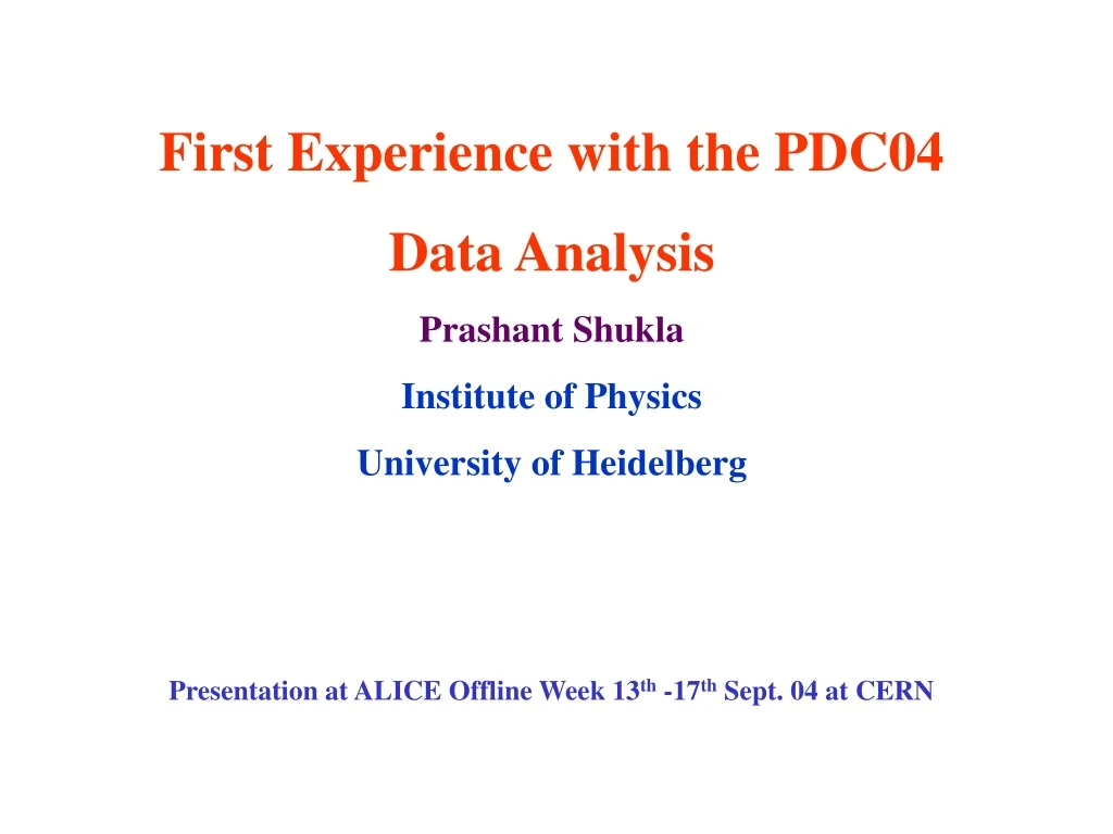 first experience with the pdc04 data analysis