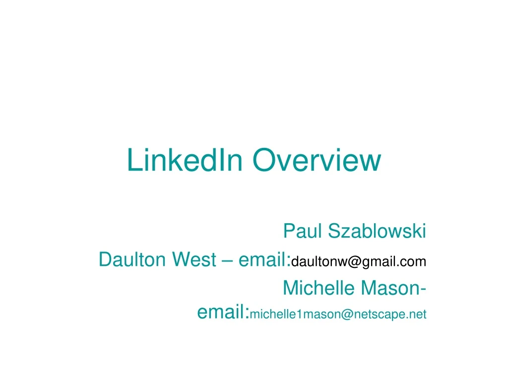 linkedin overview