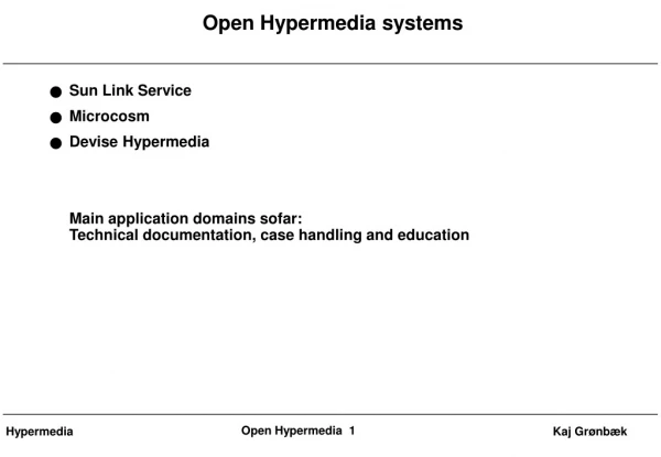 Open Hypermedia systems