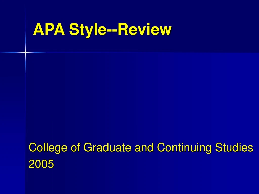 apa style review