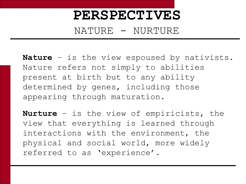 perspectives nature nurture