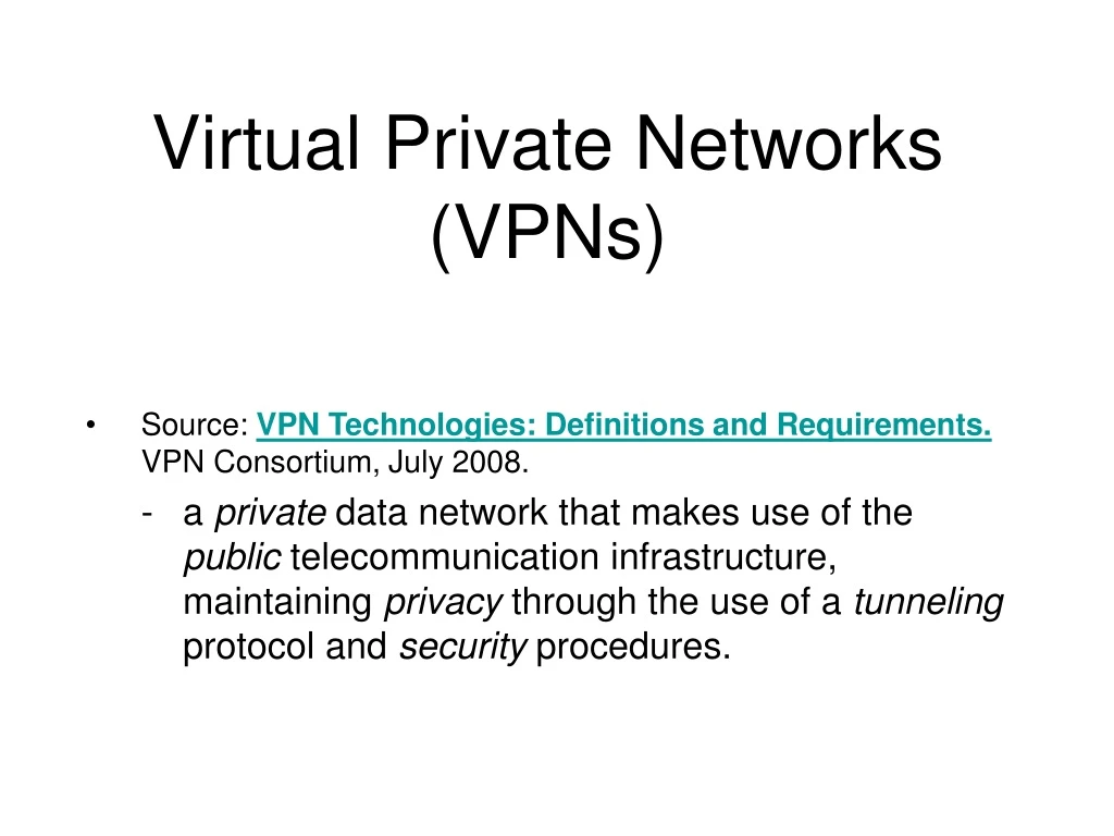 virtual private networks vpns