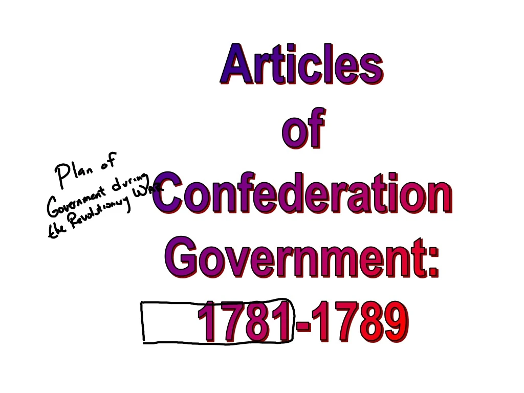 articles of confederation government 1781 1789