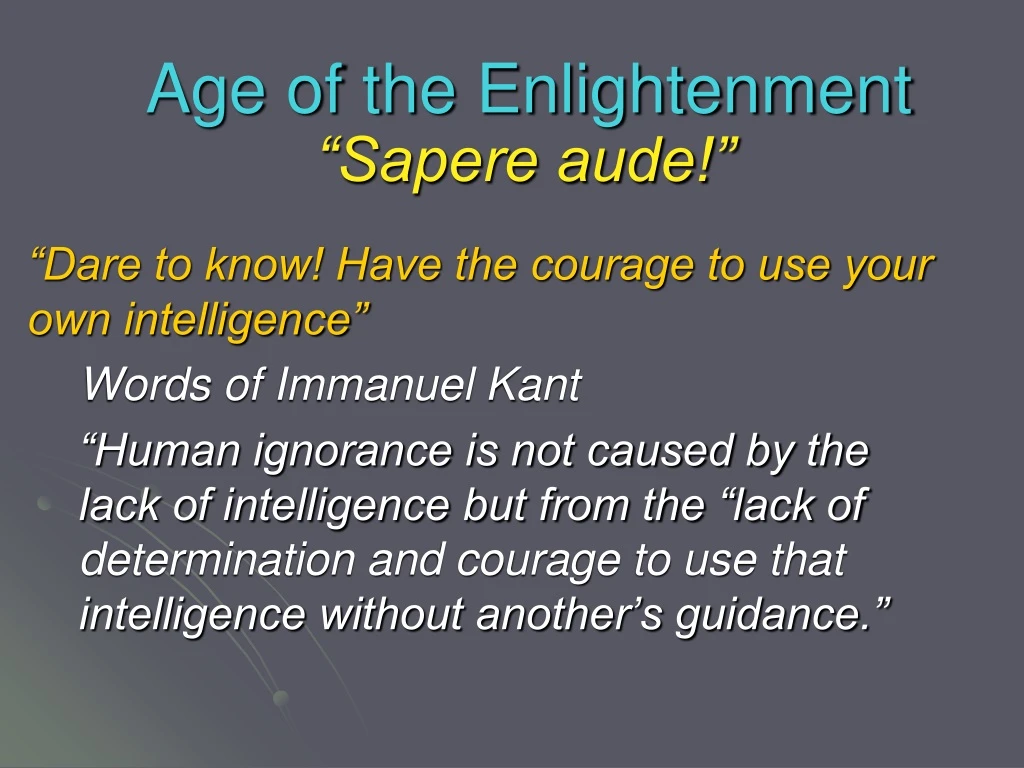 age of the enlightenment