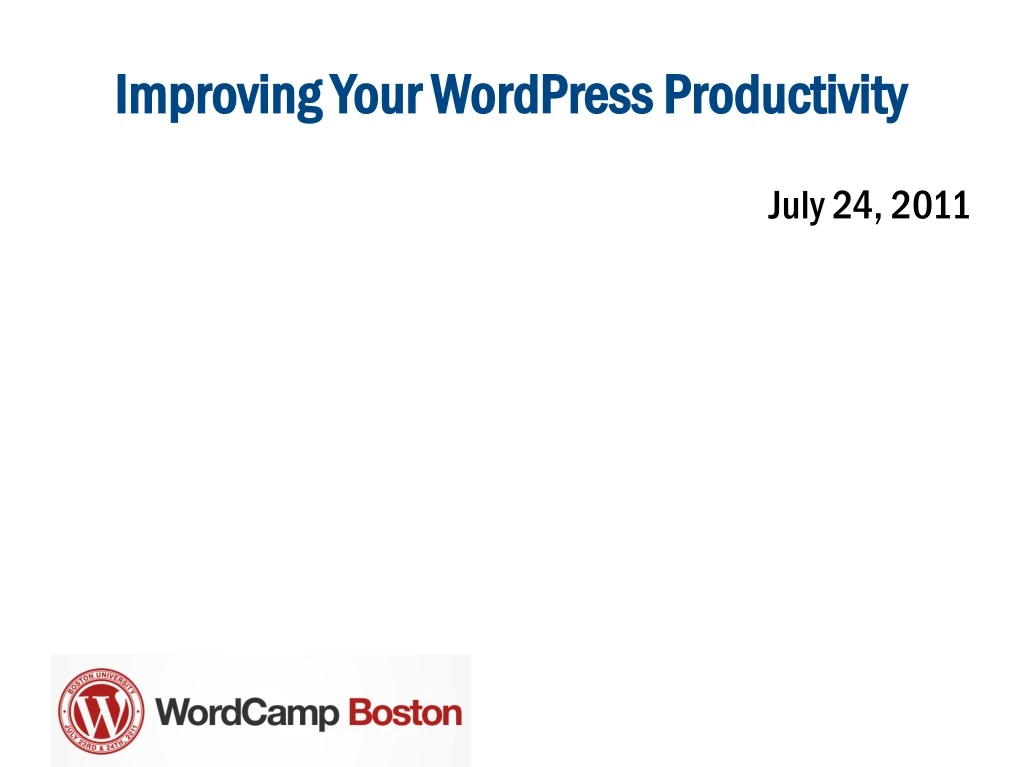 improving your wordpress productivity