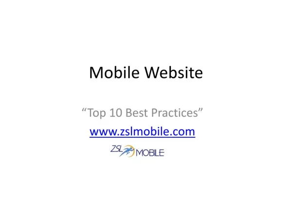 Top 10 Mobile Website Best Practices