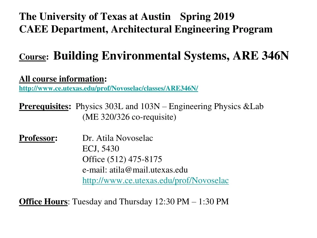 the university of texas at austin spring 2019