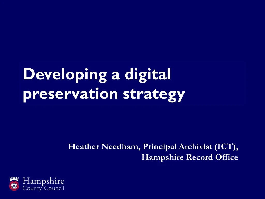 developing a digital preservation strategy