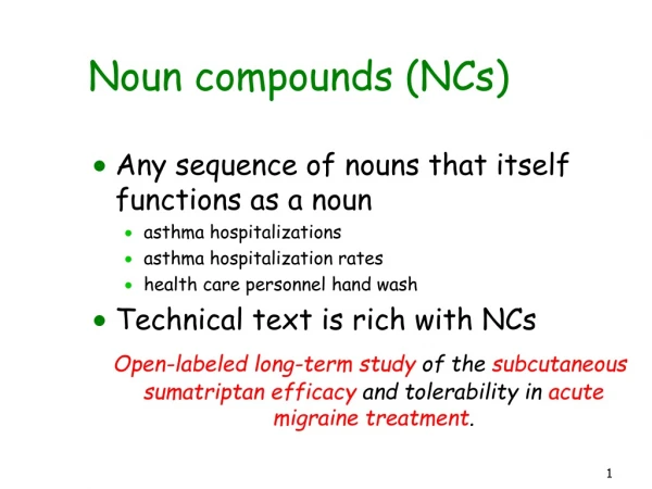 Noun compounds (NCs)
