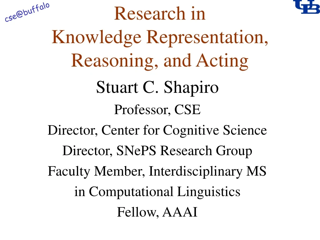 research in knowledge representation reasoning and acting