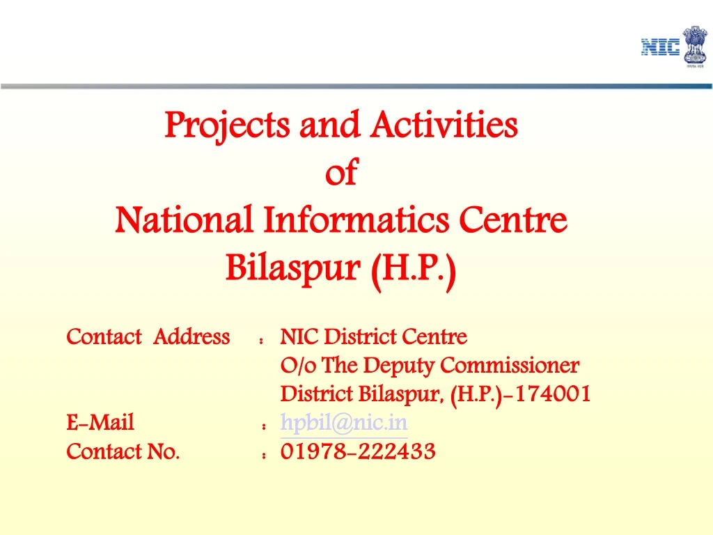 projects and activities of national informatics