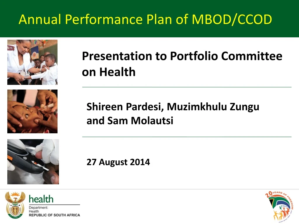 annual performance plan of mbod ccod