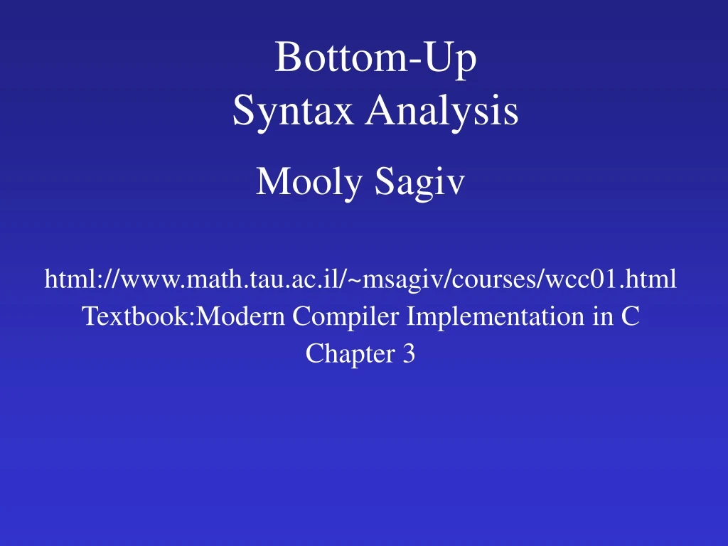 bottom up syntax analysis