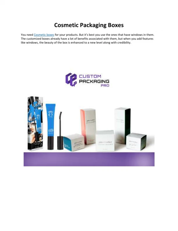 cosmetic packaging boxes