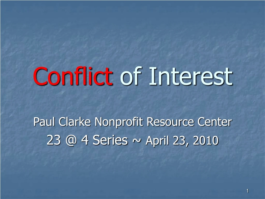 conflict of interest