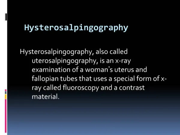 Hysterosalpingography