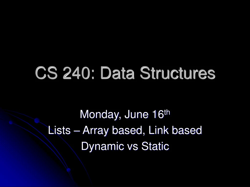 cs 240 data structures
