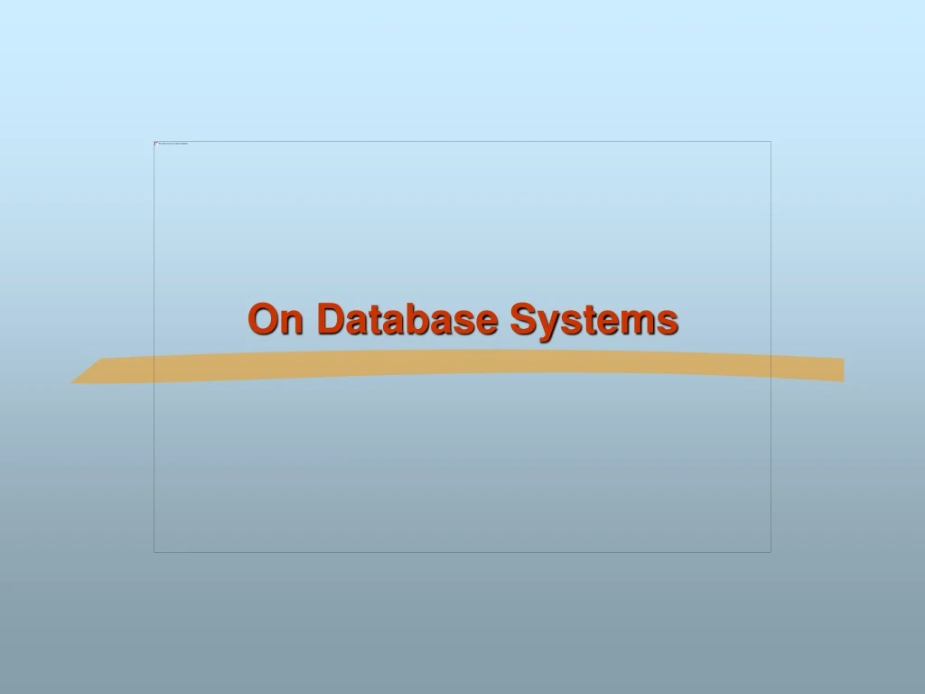 on database systems