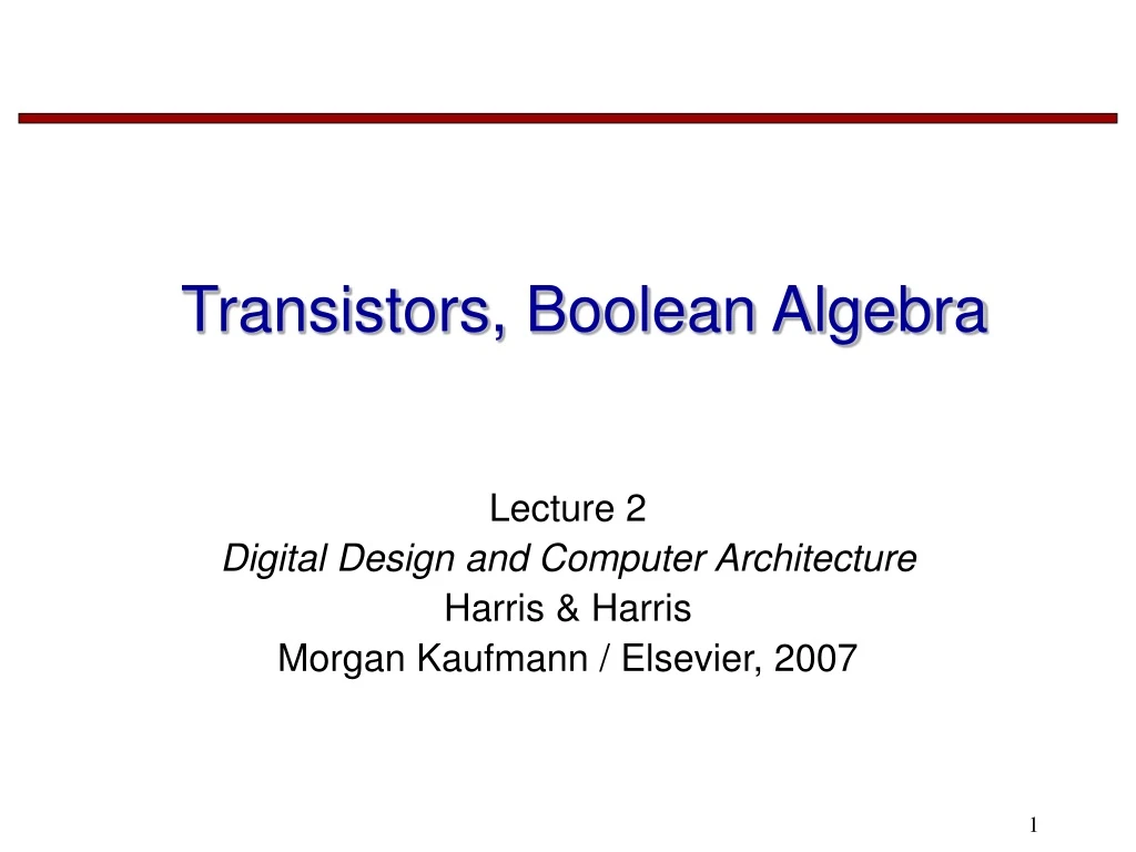 transistors boolean algebra