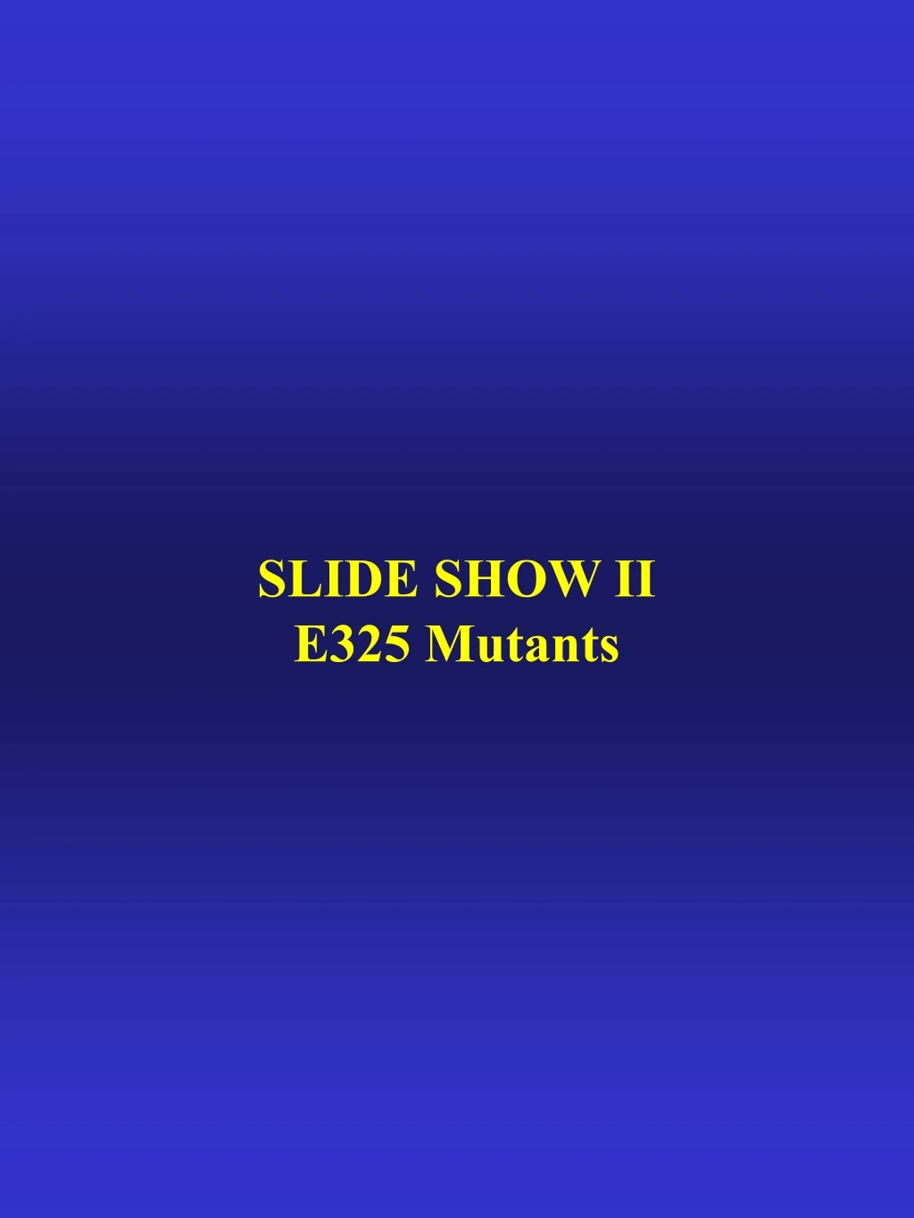slide show ii e325 mutants