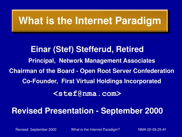 What is the Internet Paradigm