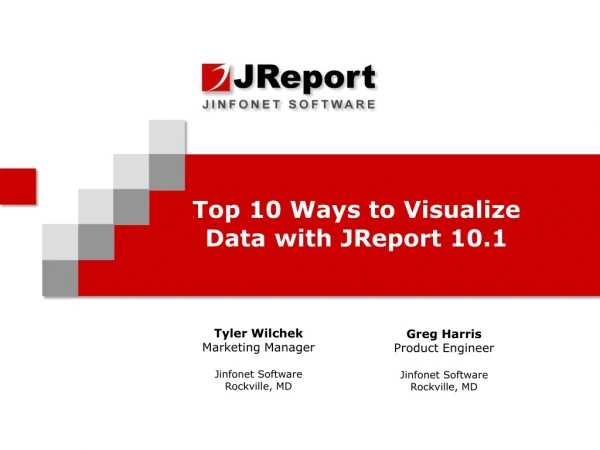 Top 10 Ways to Visualize Data with JReport 10.1