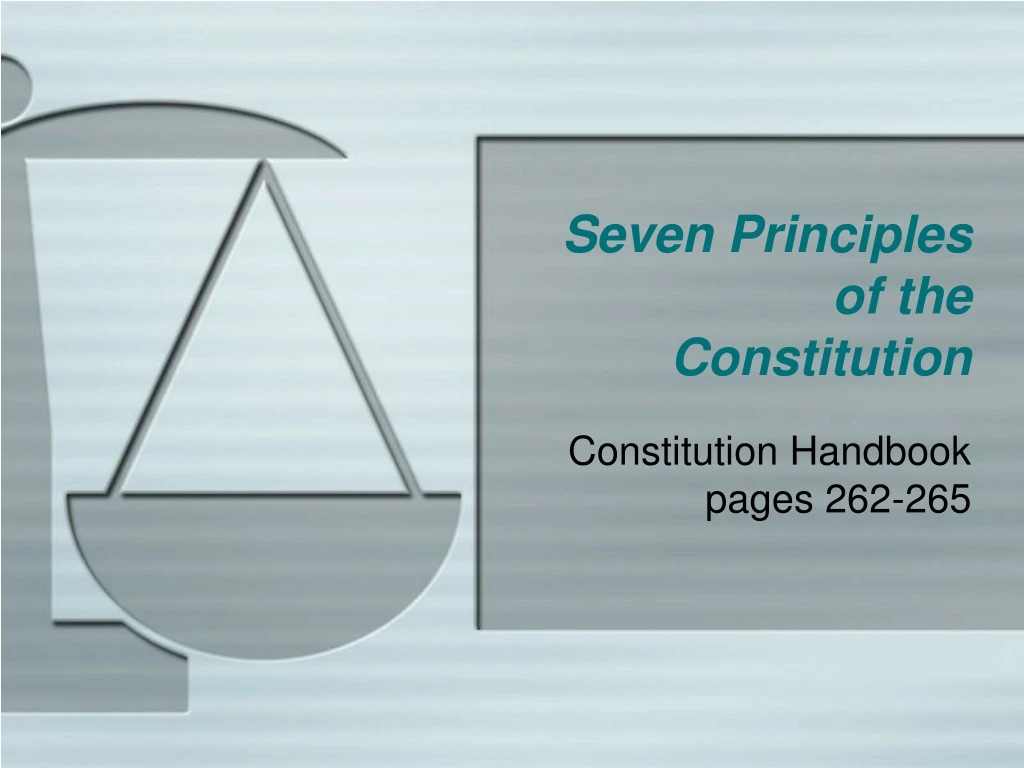 seven principles of the constitution